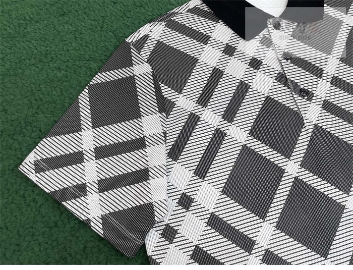 Burberry 버버리 체크 스트레치 코튼 블렌드 폴로셔츠 카키 의류 9번 이미지