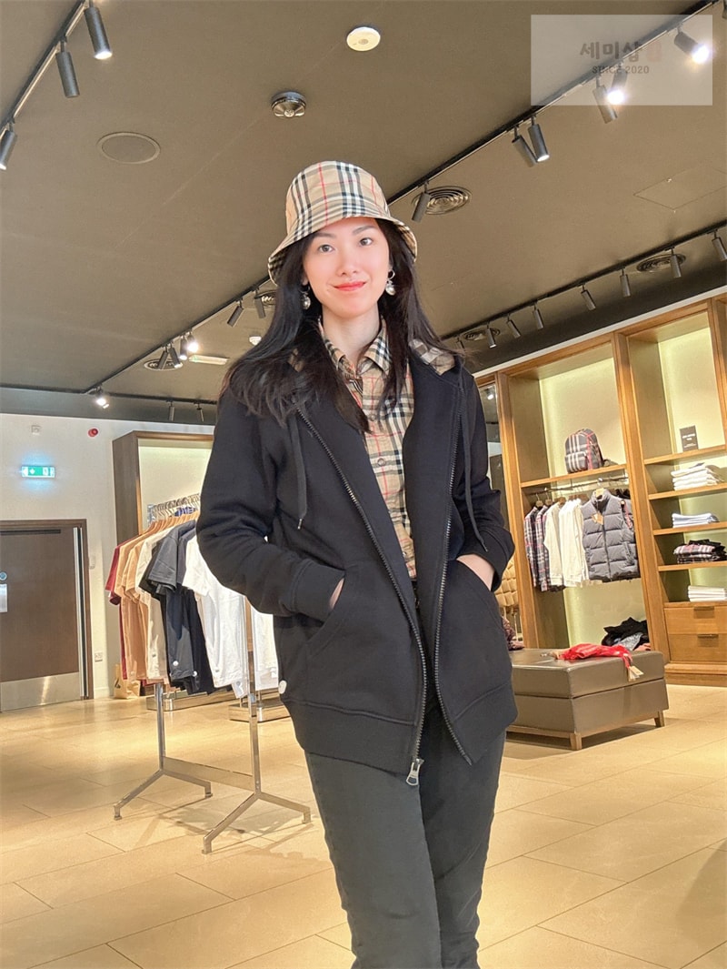 버버리 버버리 체크 코튼 블렌드 후드 집업 탑 레플리카 18번 이미지 - 의류 | 세미샵 레플리카 사이트