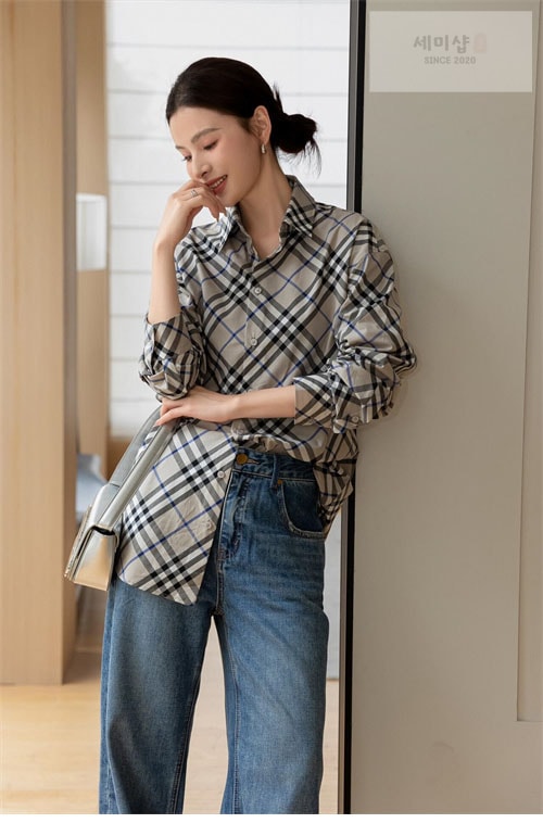 Burberry 버버리 체크 코튼 셔츠 의류 22번 이미지