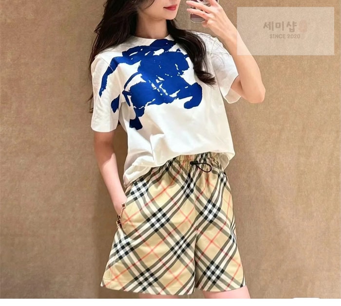 Burberry 버버리 체크 트윌 드로스트링 숏 팬츠 1# 의류 3번 이미지