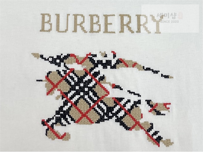 Burberry 버버리 크로스 스티치 EKD 코튼 반팔 티셔츠 블랙 의류 13번 이미지
