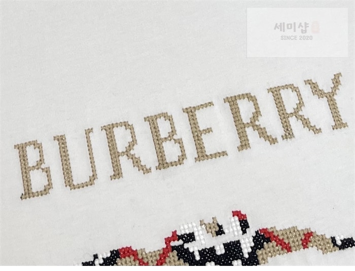 Burberry 버버리 크로스 스티치 EKD 코튼 반팔 티셔츠 블랙 의류 14번 이미지