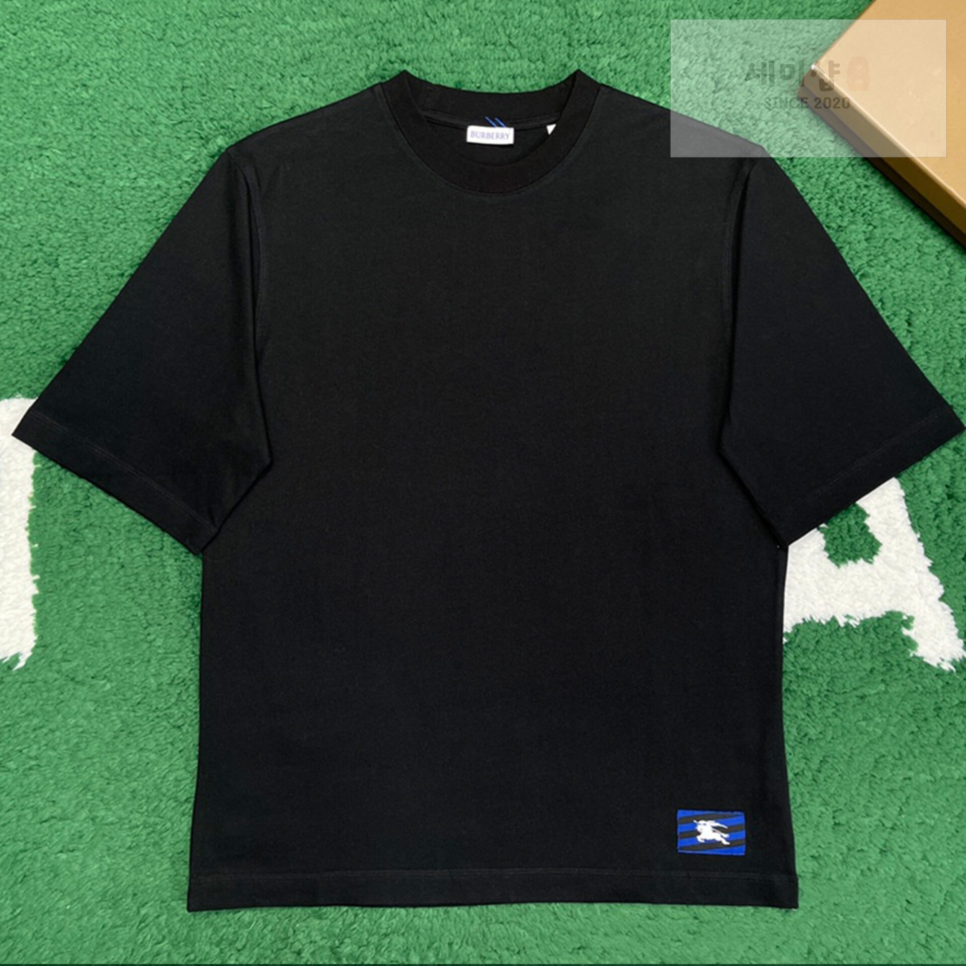 Burberry 버버리 크루넥 코튼 반팔 티셔츠 “2 COLOR” BLACK 의류 1번 이미지