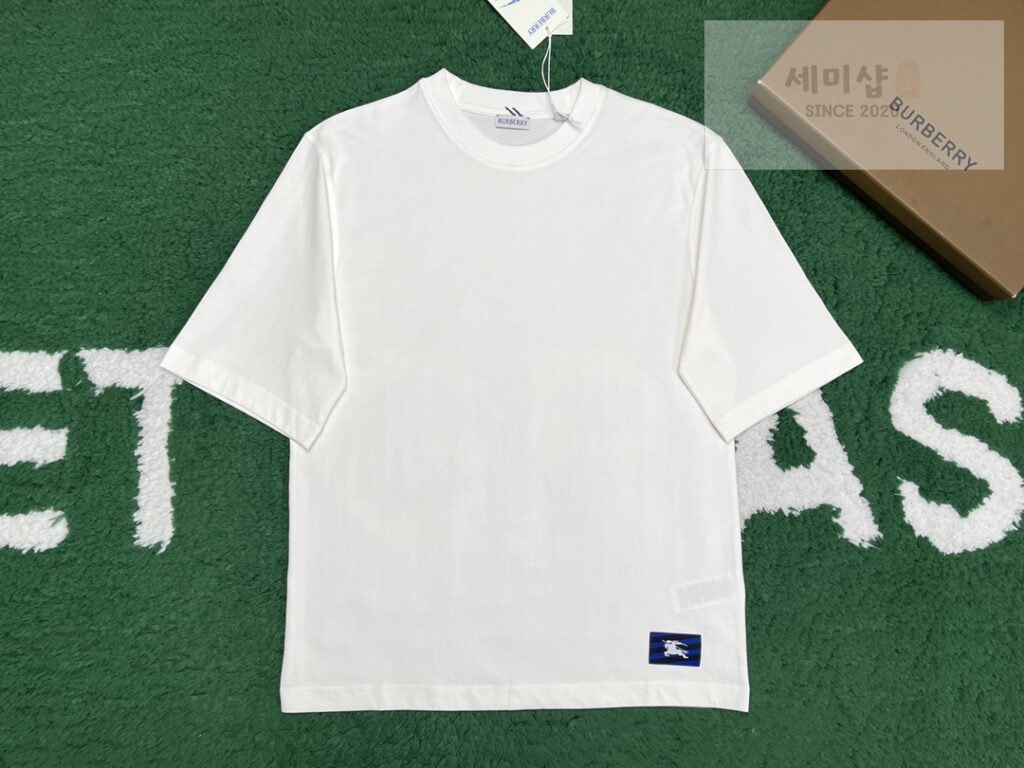 Burberry 버버리 크루넥 코튼 반팔 티셔츠 “2 COLOR” BLACK 의류 10번 이미지