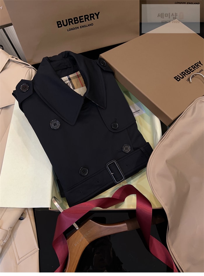 Burberry 버버리 해리티지 여성용 뉴 켄징턴 트렌치코트 블랙 의류 5번 이미지