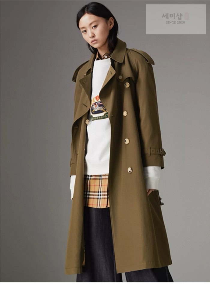 Burberry 버버리 해리티지 여성용 롱 뉴 웨스트민스터 트렌치 코트 카키 의류 2번 이미지