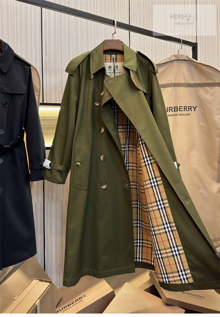 Burberry 버버리 해리티지 여성용 롱 뉴 웨스트민스터 트렌치 코트 카키 의류 8번 이미지