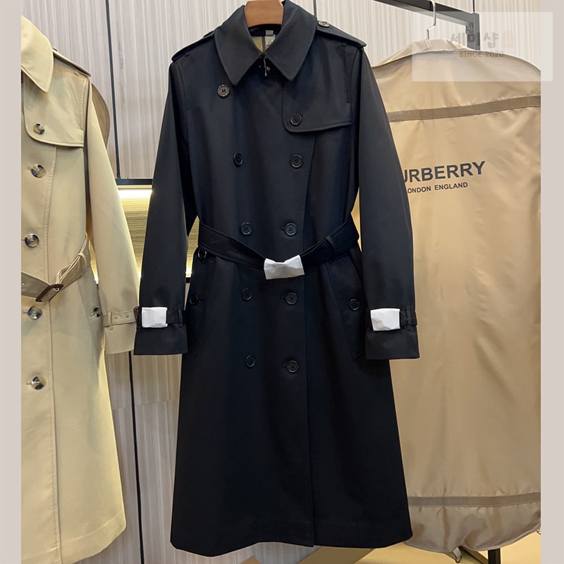 Burberry 버버리 해리티지 여성용 롱 뉴 켄징턴 블랙 의류 22번 이미지