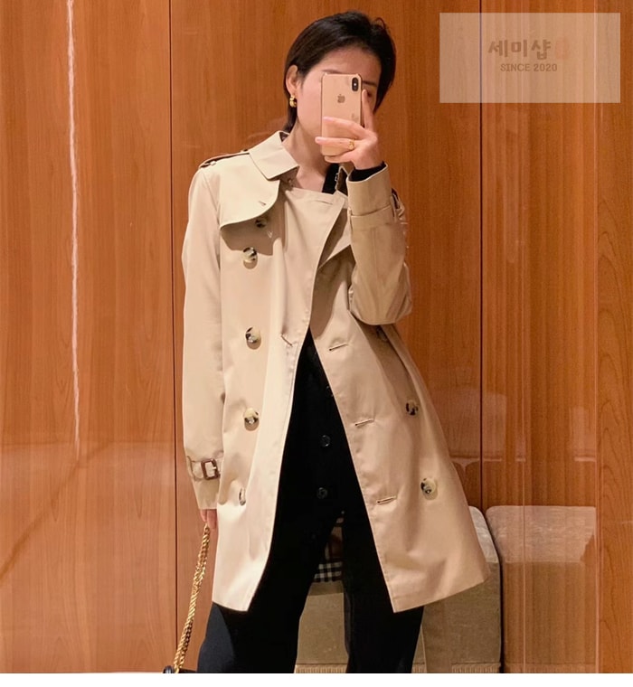 Burberry 버버리 해리티지 여성용 숏 뉴 켄징턴 트렌치코트 베이지 의류 3번 이미지
