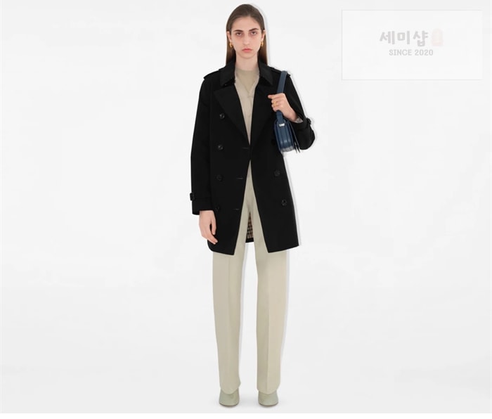 Burberry 버버리 해리티지 여성용 숏 뉴 켄징턴 트렌치코트 블랙 의류 3번 이미지