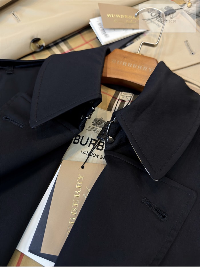 Burberry 버버리 해리티지 여성용 숏 뉴 켄징턴 트렌치코트 블랙 의류 12번 이미지