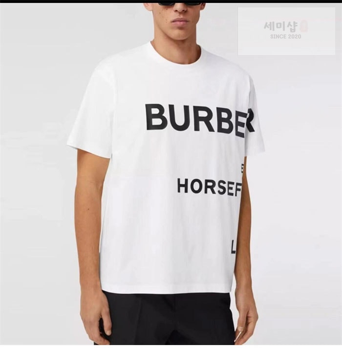 Burberry 버버리 호스페리 프린팅 코튼 티셔츠 블랙 의류 3번 이미지