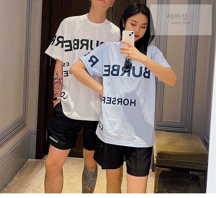Burberry 버버리 호스페리 프린팅 코튼 티셔츠 블랙 의류 22번 이미지