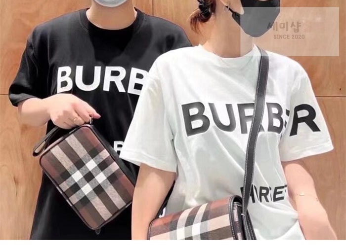 Burberry 버버리 호스페리 프린팅 코튼 티셔츠 블랙 의류 5번 이미지