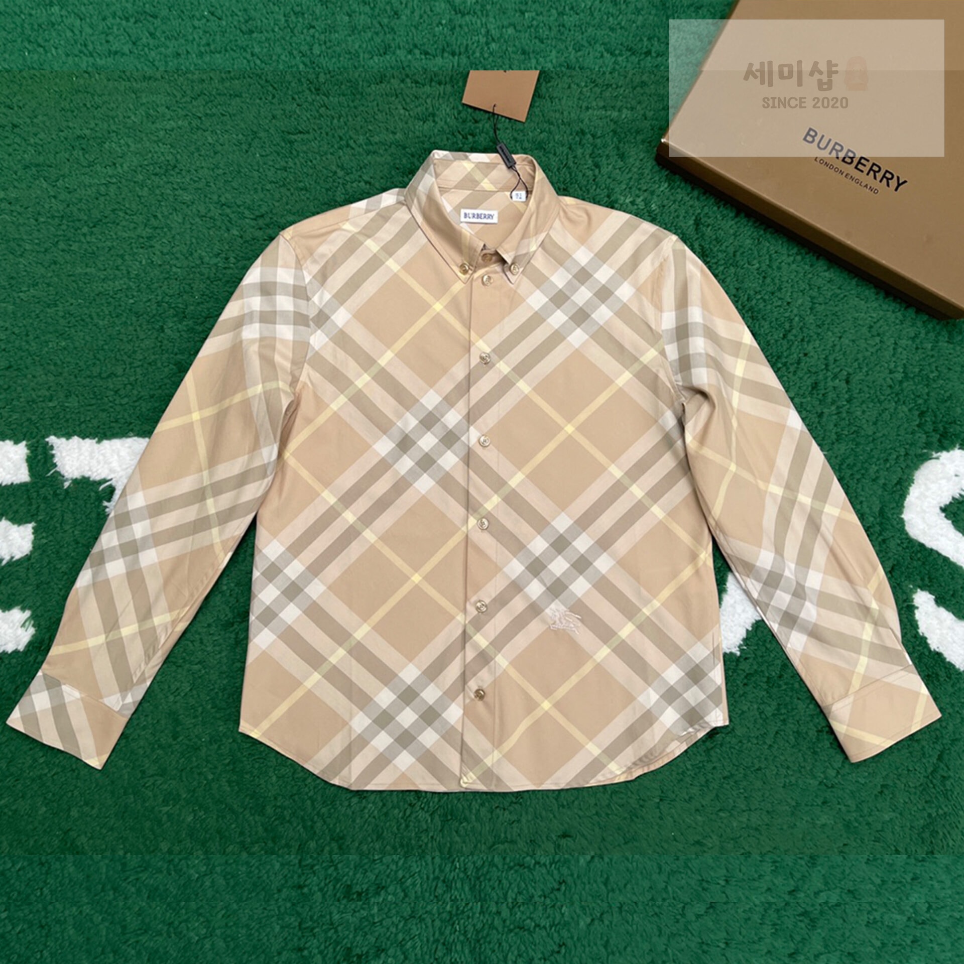 Burberry 버버리 24SS 체크 코튼 긴팔 셔츠 베이지 의류 11번 이미지