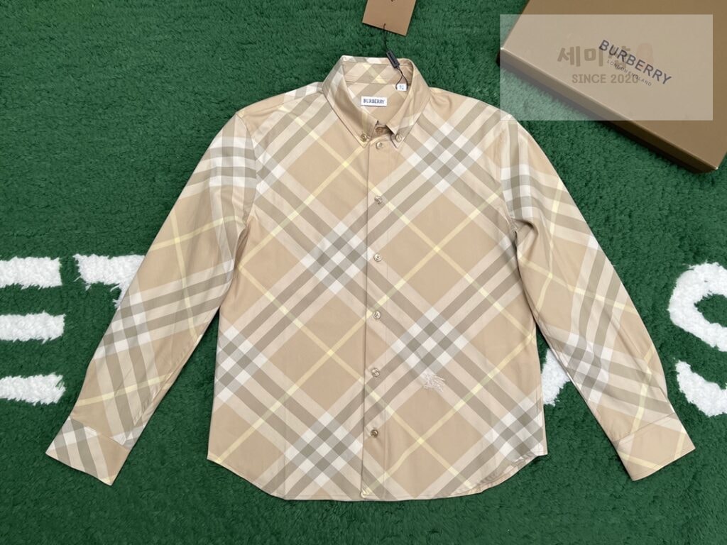 Burberry 버버리 24SS 체크 코튼 긴팔 셔츠 베이지 의류 2번 이미지