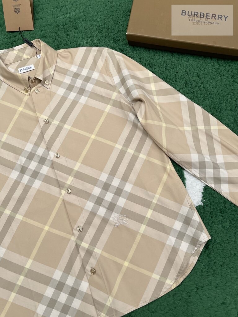 Burberry 버버리 24SS 체크 코튼 긴팔 셔츠 베이지 의류 12번 이미지