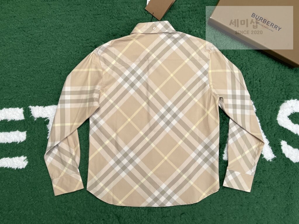 Burberry 버버리 24SS 체크 코튼 긴팔 셔츠 베이지 의류 4번 이미지