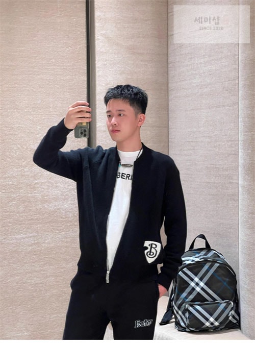 Burberry 버버리 B 쉴드 니트 집업 의류 3번 이미지
