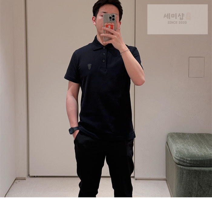 Burberry 버버리 B 쉴드 자수 코튼 폴로셔츠 의류 5번 이미지