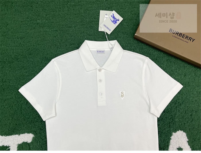 Burberry 버버리 B 쉴드 자수 코튼 폴로셔츠 의류 17번 이미지