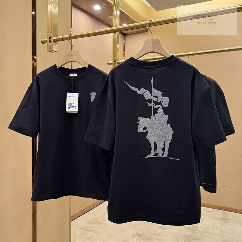 Burberry 버버리 B 쉴드 EKD 코튼 반팔 티셔츠 의류 1번 이미지