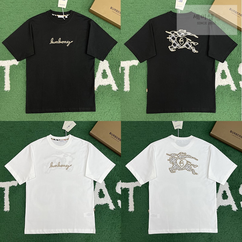 Burberry 버버리 B 하트 EKD 반팔 티셔츠 블랙 의류 1번 이미지