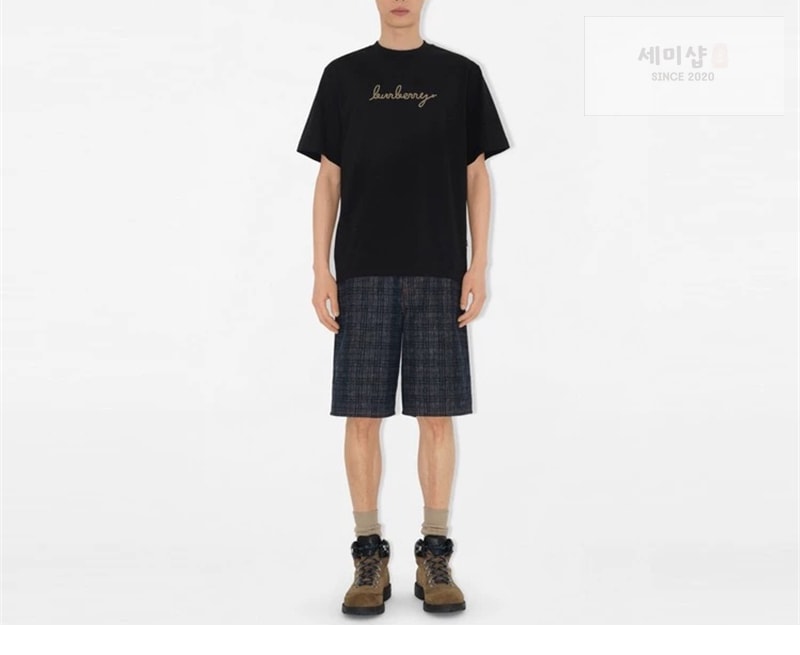 Burberry 버버리 B 하트 EKD 반팔 티셔츠 블랙 의류 2번 이미지