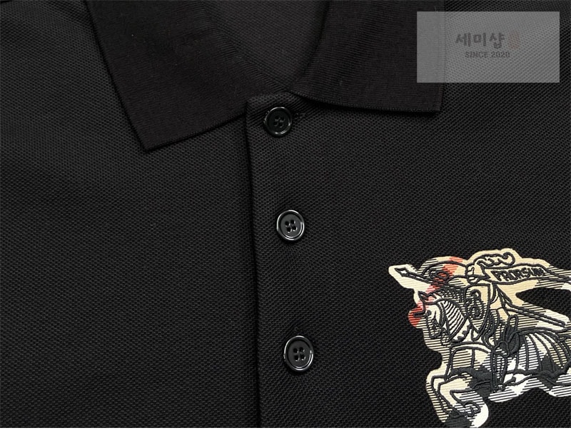 버버리 버버리 EKD 체크 코튼 폴로 셔츠 블랙 의류 5번 이미지