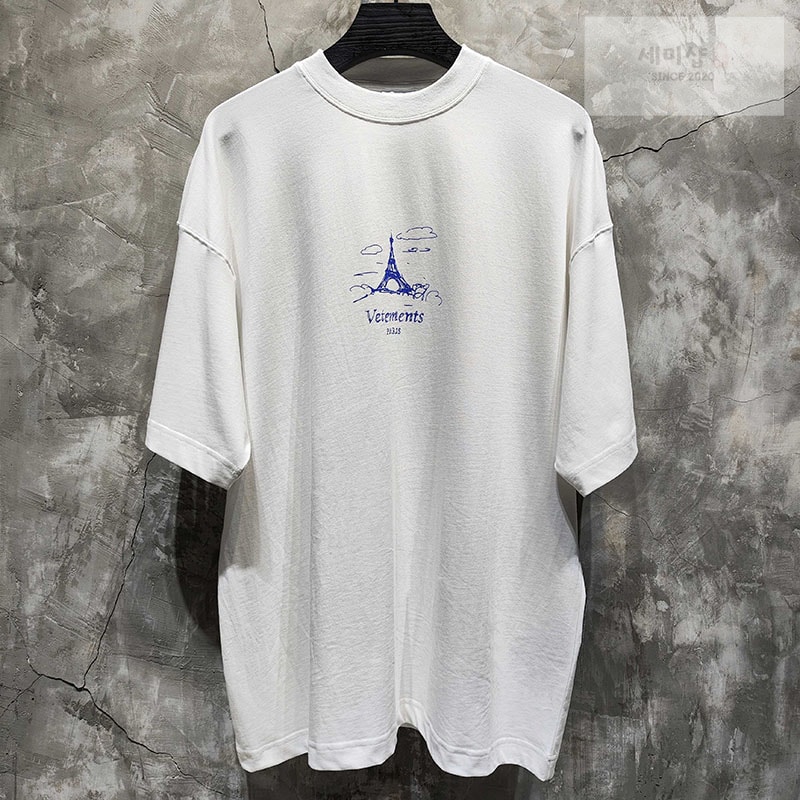 Vetements 베트멍 에펠탑 프린팅 오버사이즈 반팔 티셔츠 의류 11번 이미지