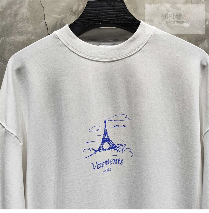 Vetements 베트멍 에펠탑 프린팅 오버사이즈 반팔 티셔츠 의류 3번 이미지