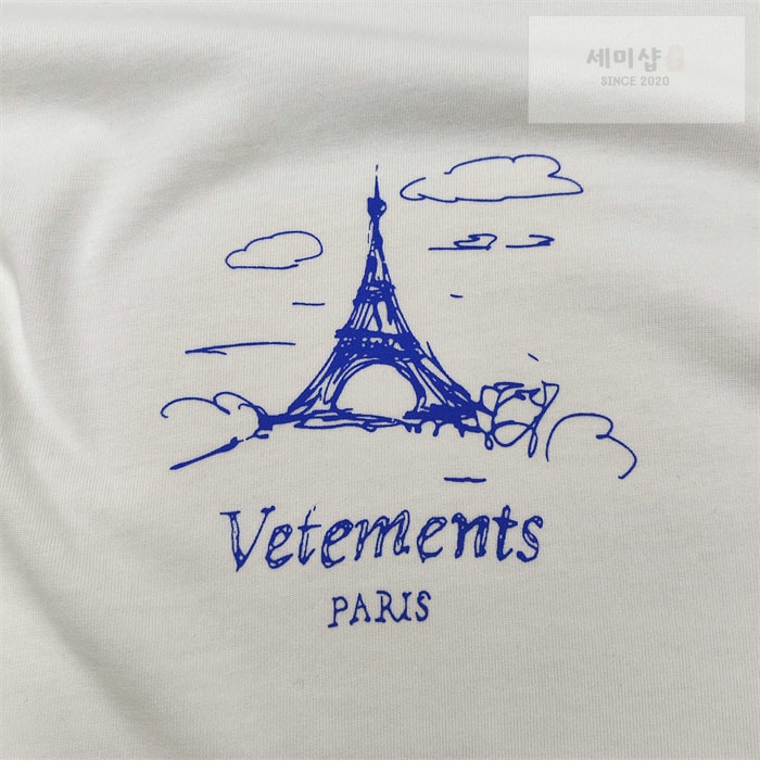 Vetements 베트멍 에펠탑 프린팅 오버사이즈 반팔 티셔츠 의류 5번 이미지
