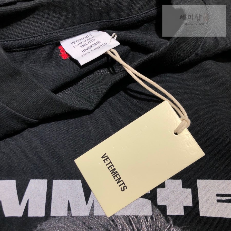 Vetements 베트멍 17FW 람슈타인 반팔 티셔츠 블랙 의류 6번 이미지