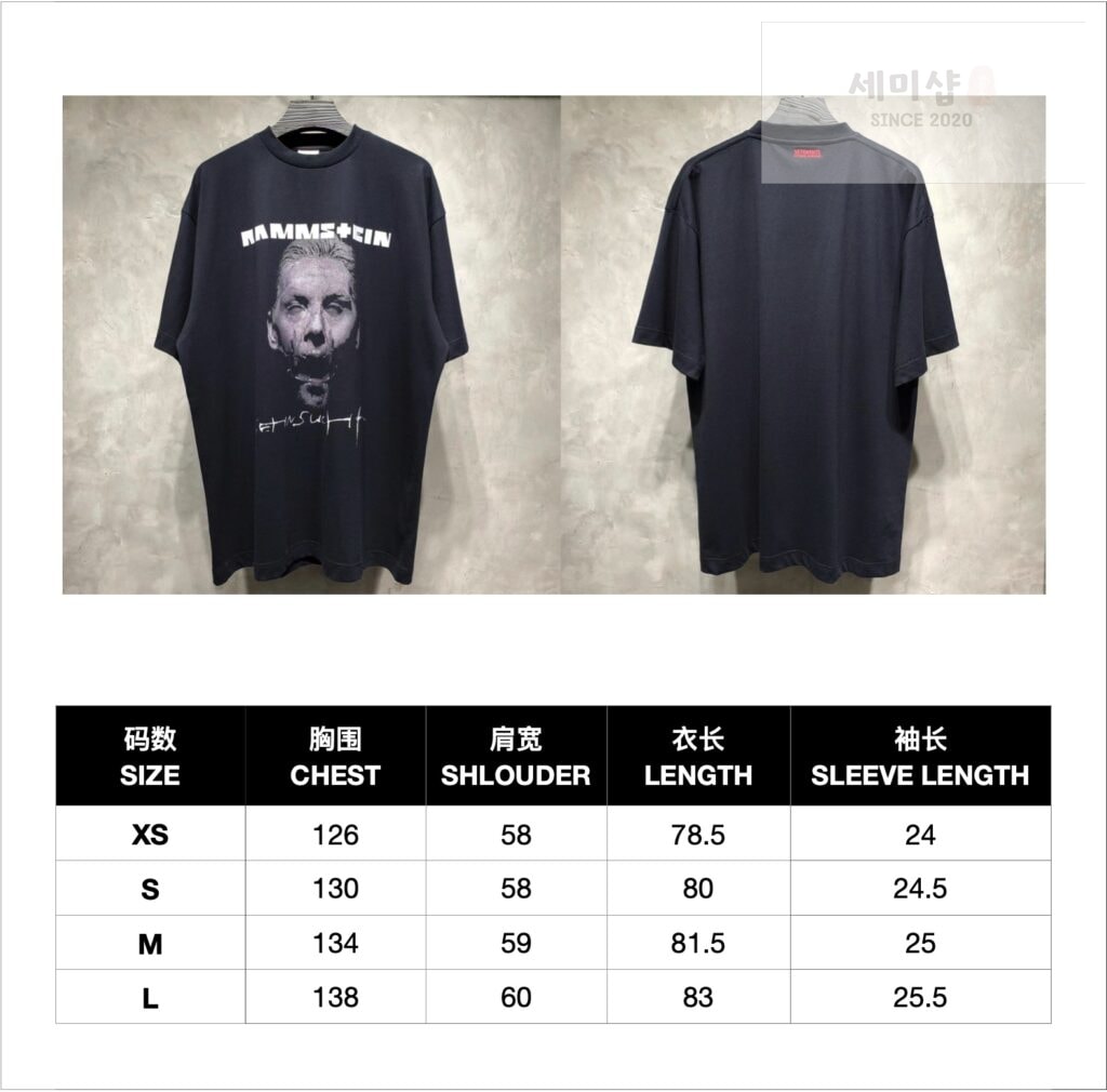Vetements 베트멍 17FW 람슈타인 반팔 티셔츠 블랙 의류 12번 이미지