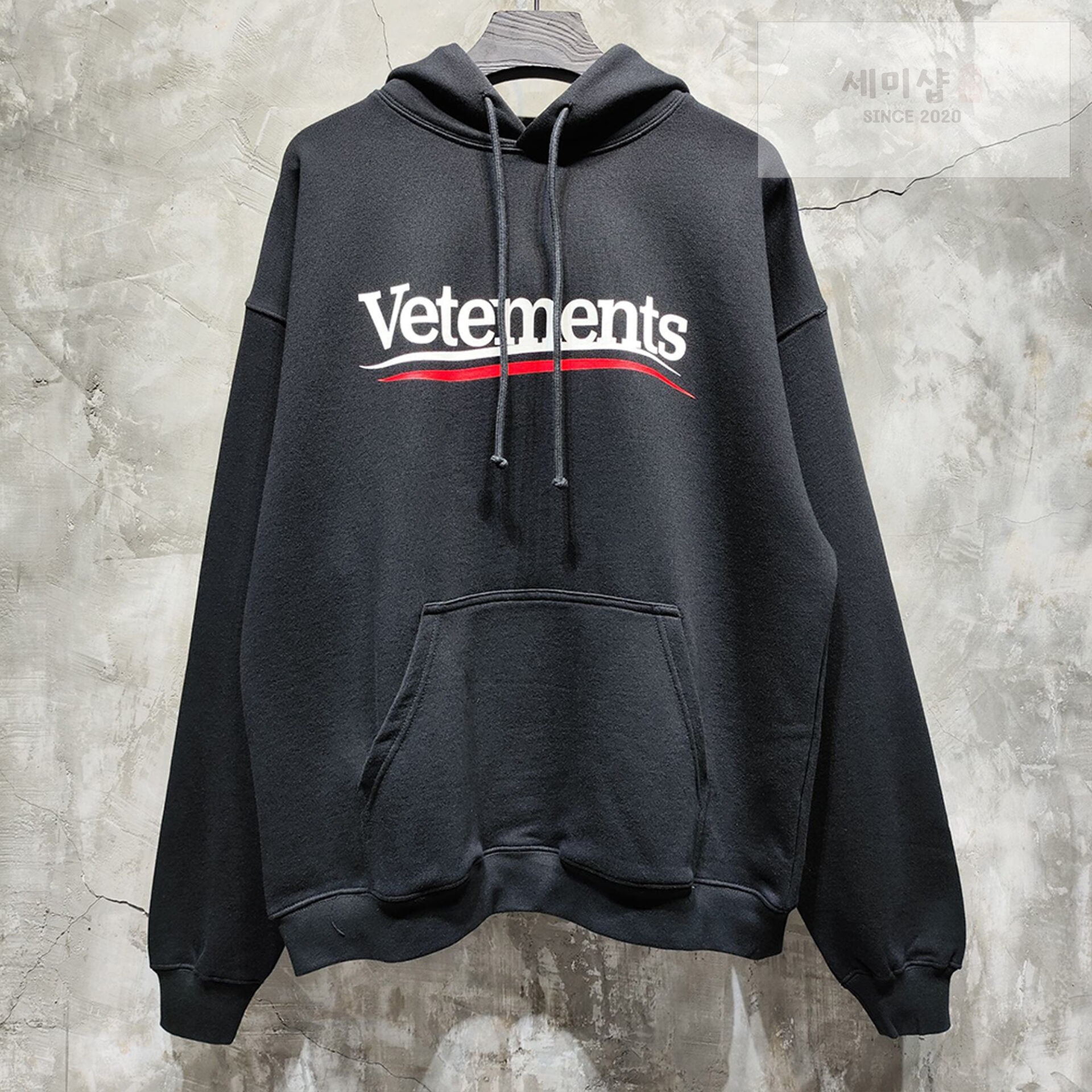 Vetements 베트멍 24SS 캠페인 로고 후드 티셔츠 블랙 의류 1번 이미지