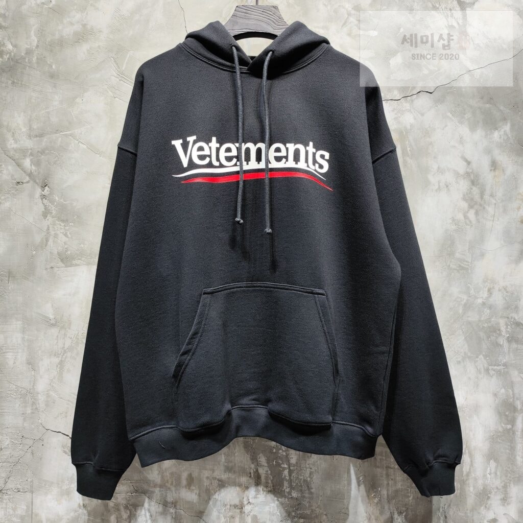 Vetements 베트멍 24SS 캠페인 로고 후드 티셔츠 블랙 의류 3번 이미지
