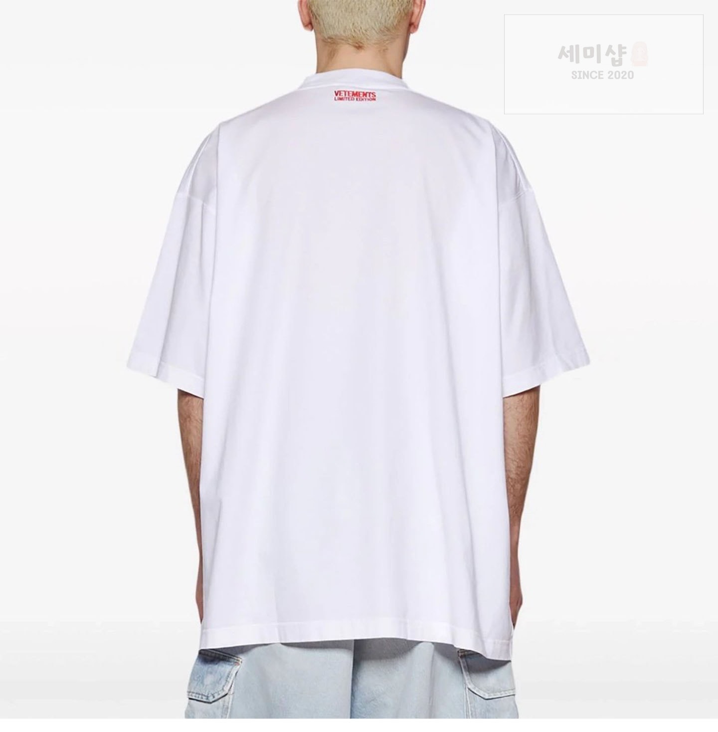 Vetements 베트멍 Y2K 반팔 티셔츠 화이트 의류 2번 이미지