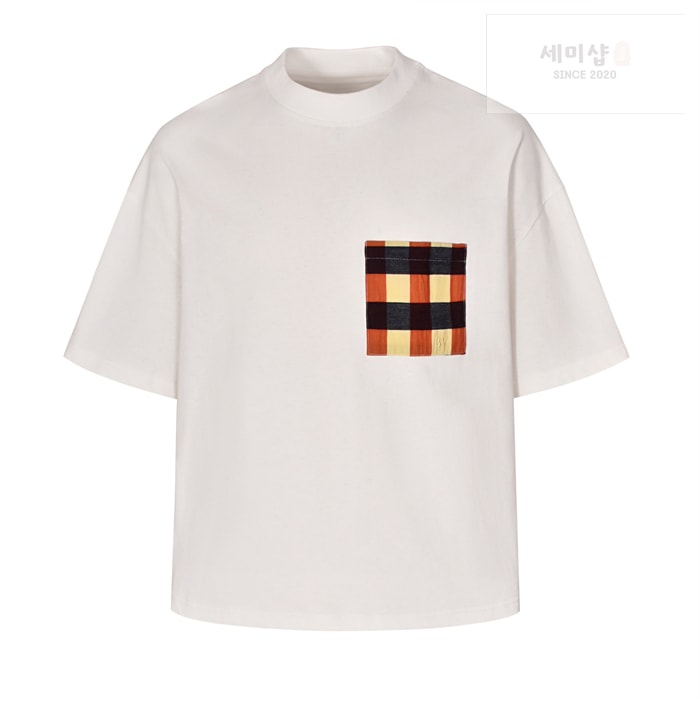 Bottega Veneta 보테가베네타 깅엄 포켓 소프트 코튼 반팔 티셔츠 의류 3번 이미지