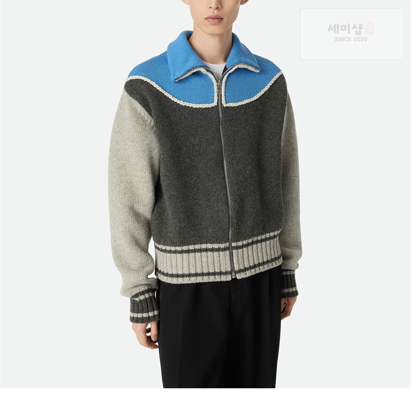 보테가베네타 보테가베네타 울 집업 컬러 블록 자켓 의류 1번 이미지