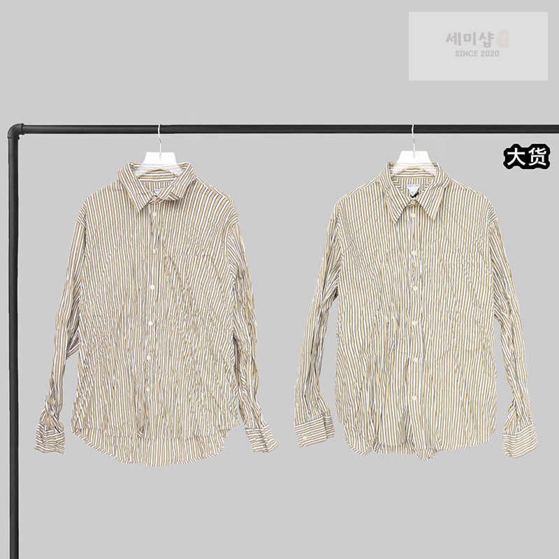 Bottega Veneta 보테가베네타 크러쉬드 테크 포플린 셔츠 베이지 의류 1번 이미지