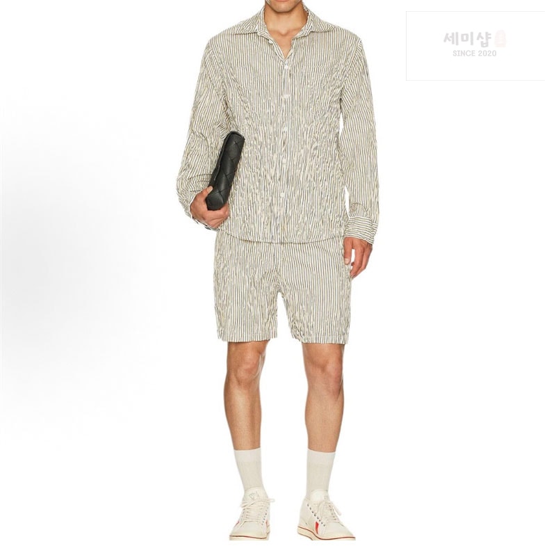 Bottega Veneta 보테가베네타 크러쉬드 테크 포플린 셔츠 베이지 의류 3번 이미지