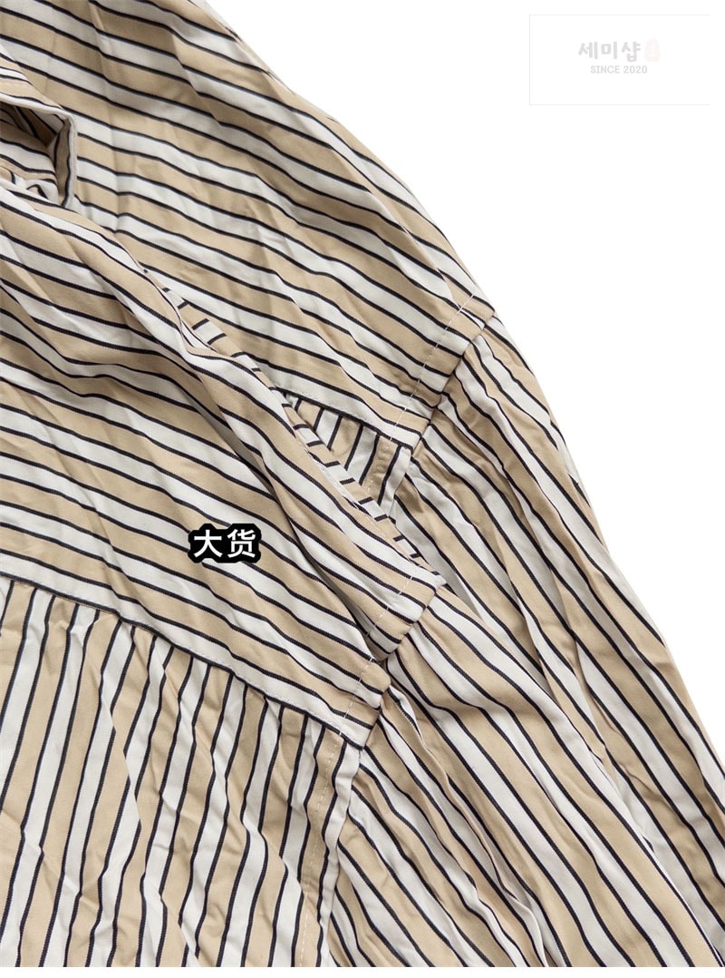 Bottega Veneta 보테가베네타 크러쉬드 테크 포플린 셔츠 베이지 의류 20번 이미지