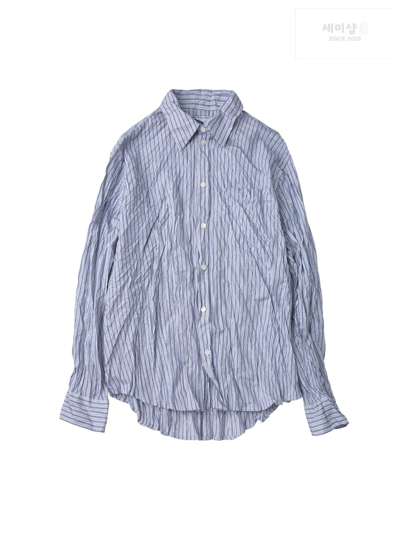 Bottega Veneta 보테가베네타 크러쉬드 테크 포플린 셔츠 블루 레플리카 16번 이미지 - 의류 | 세미샵 레플리카 사이트