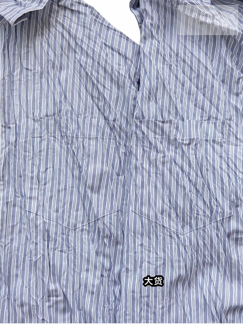Bottega Veneta 보테가베네타 크러쉬드 테크 포플린 셔츠 블루 레플리카 8번 이미지 - 의류 | 세미샵 레플리카 사이트