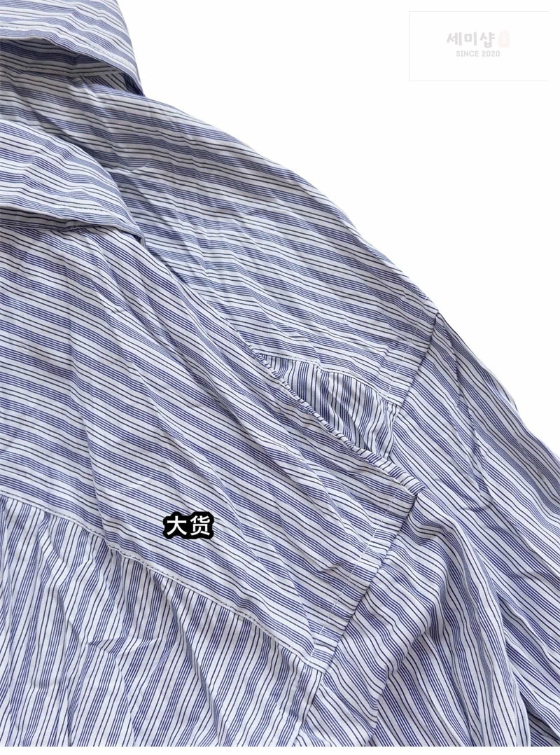 Bottega Veneta 보테가베네타 크러쉬드 테크 포플린 셔츠 블루 레플리카 12번 이미지 - 의류 | 세미샵 레플리카 사이트