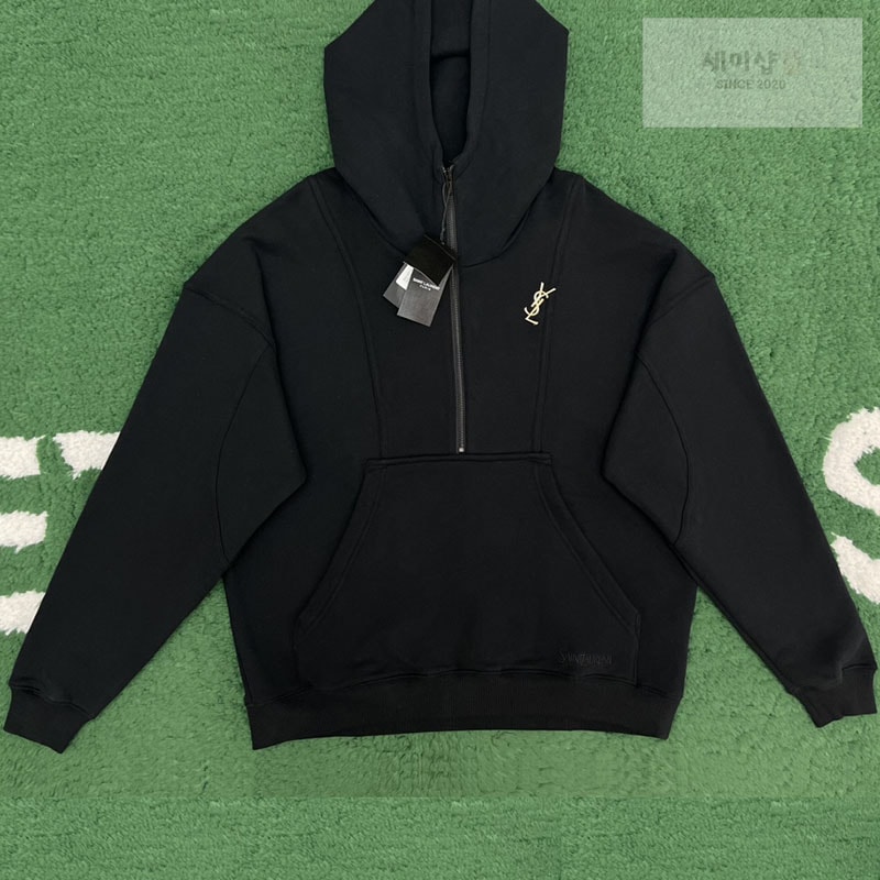 Saint Laurent 생로랑 로고 반집업 후디 의류 1번 이미지