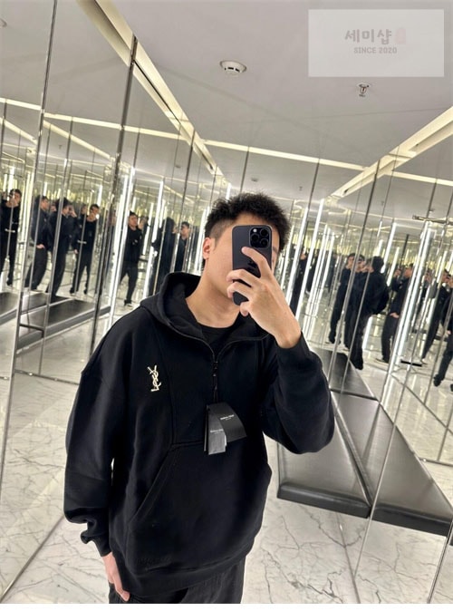 Saint Laurent 생로랑 로고 반집업 후디 의류 18번 이미지