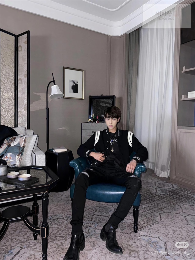 Saint Laurent 생로랑 바시티 테디 봄버 자켓 블랙 의류 3번 이미지