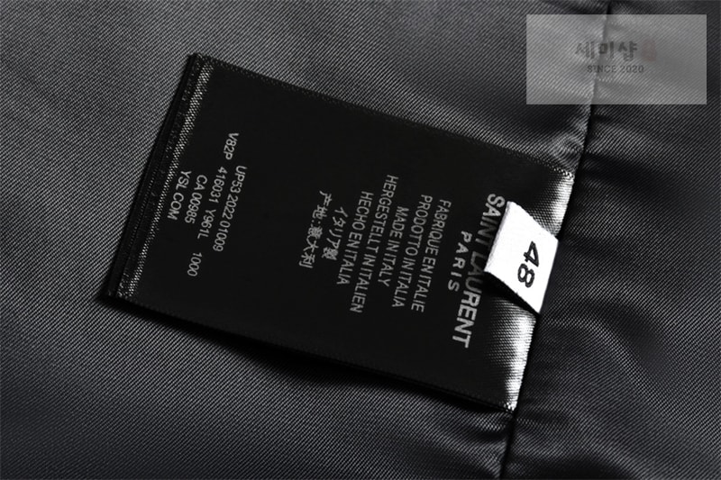 Saint Laurent 생로랑 바시티 테디 봄버 자켓 블랙 의류 12번 이미지