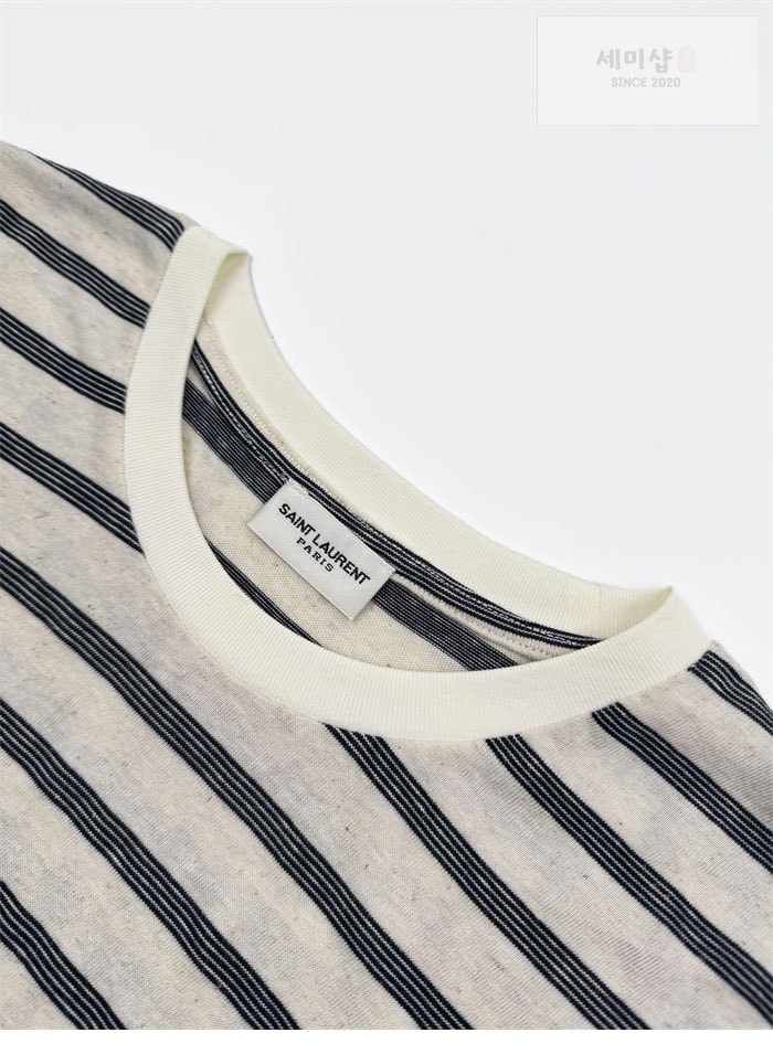 Saint Laurent 생로랑 스트라이프 카산드라 반팔 티셔츠 의류 6번 이미지